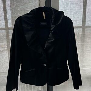 Vintage Piazza Sempione Black Velvet Shawl Collar Jacket